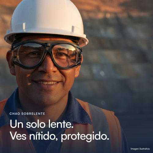 Trabajador en faena con el lente de seguridad SEG 18